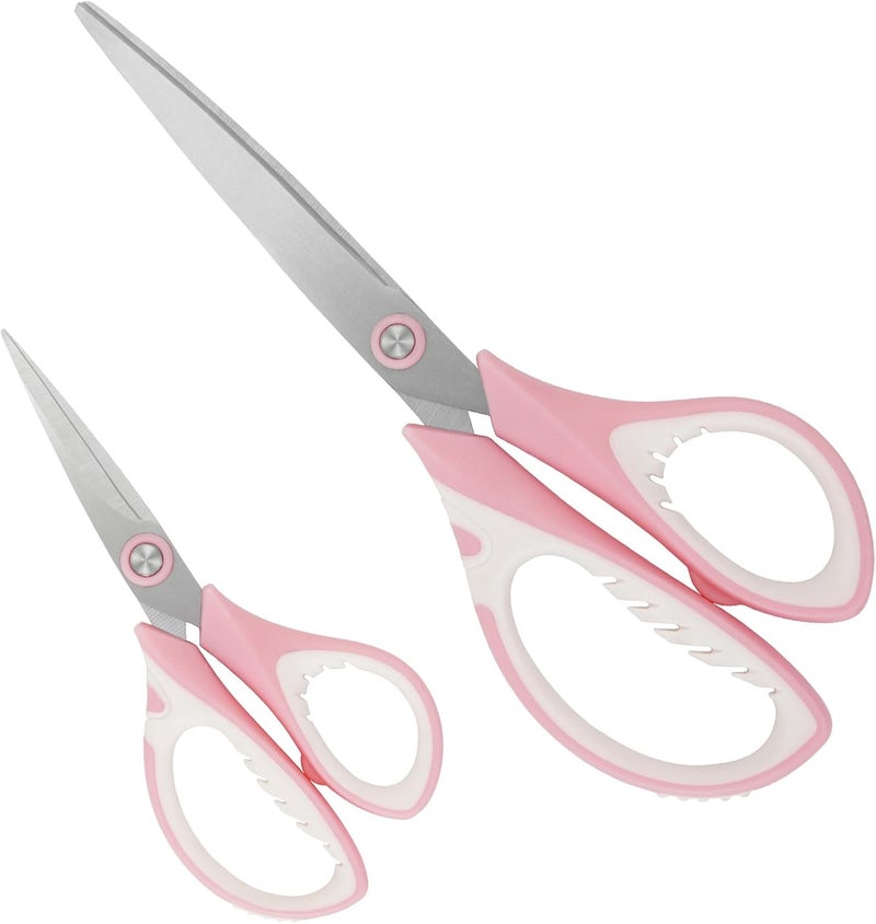 MANUFORE Pink Professional Sewing Scissors Set: Big and Small Scissors, Rotary Cutter with 3pcs Extra Blades for Cutting Fabric - Image 3